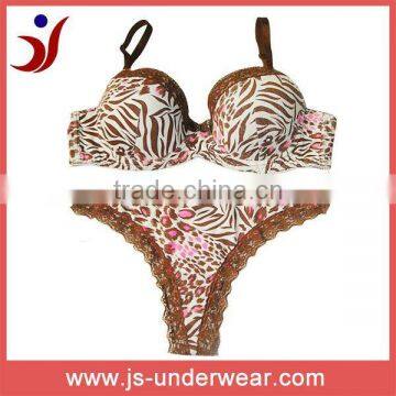 new arrival style mature lady zebra print bra underwear