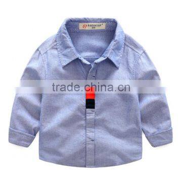2017 New Design Casual Shirts Oxford Long Sleeve Blouses for 2-8 Years Old Boy photo-2