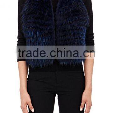 new style fashion women dyed raccoon fur vest customized