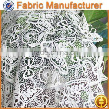 new fashion textile 100 %polyester guipure chemical lace fabric high low lace wedding dresses