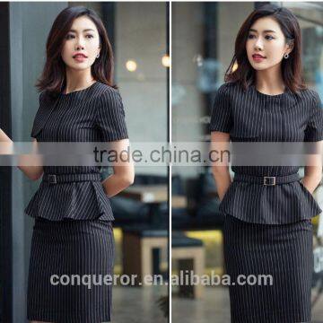 Office Ladies Short Sleeve Work Wear Blouse and Skirt Uniform photo-2