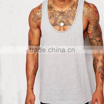 Mens Tank Top Gym Grey Textured Slim Fit Vest Tank Top Gym Men photo-5