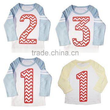 Baby Boys' Names Unique Pictures Ruffle Raglan Birthday Chevron Stripe Raglan T-shirt