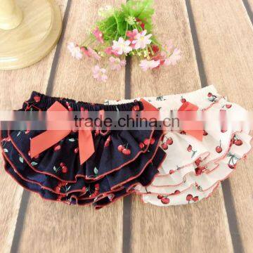 Cute Baby Cotton Bloomer Froal Diaper Cover With Bowknot Silk Ribbon Froal Patterns to Choose From us photo-3