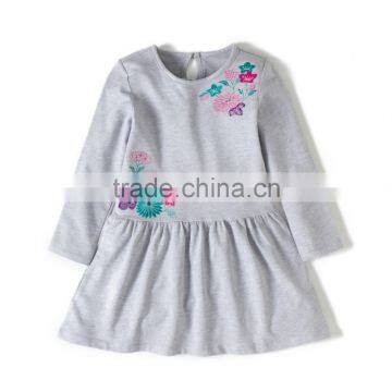 S33557W 2017 Fashion Long Sleeve Cotton Girls Casual Children Dresses photo-4