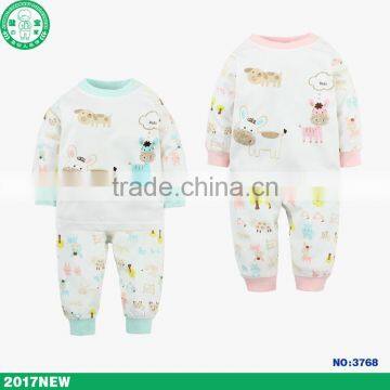 Soft touch feeling full sleeve kids garment children clothing sets