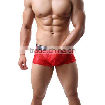 1 PCS Cool and Refreshing Underwear Men Sexy Male Boxers Gauze Sheer Lace Shorts Brand Mesh Penis Sheath See Through Men Boxer photo-3