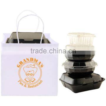 Wide Gusset White Kraft Takeout Bag - Dimensions Are 10.25" x 10" x 10" x 10" and Comes With Your Logo. photo-2