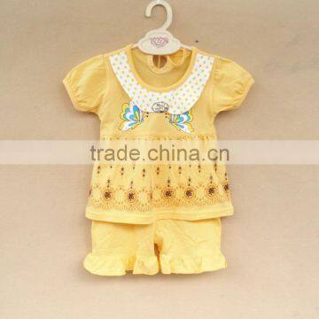 Wholesale Summer Cotton Printing Girls Kids t Shirt With Pants Set photo-3
