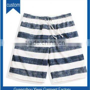 Polyester sublimation striped print beach shorts swim trunk for men