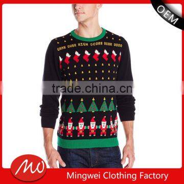 Men's lovely christmas print knitted acrylic christmas sweater with lowest price