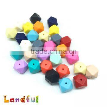 Colourful Hexagon FDA Baby Silicone Chew Beads For Promotional Bracelet