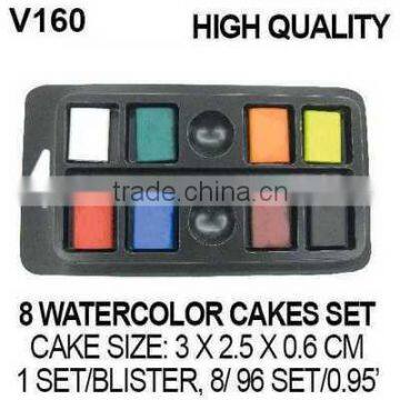 8 VIBRANT WATERCOLOR PAINTS CAKES SET photo-3