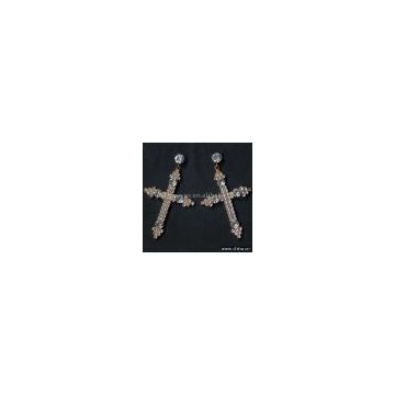 Sell Rhinestone Fashion Cross Earring