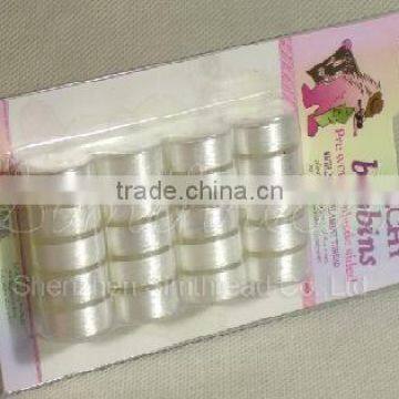 high tenacity L type plastic side prewound bobbin thread