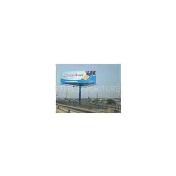 Three Sided Outdoor Roadside Billboard Steel Structure For Highway Advertisement