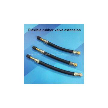 Flexible rubber tire valve extension