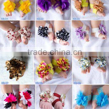 Wholesale Beauty Elastic Barefoot Sandals For Infant Babies Cute Baby Sandals Toddler Flower Shoes