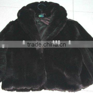 short black winter fake fur jacket