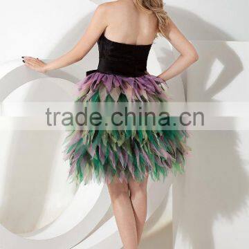 2017 Wholesale Simple Style Imitation Silk Mini-length Prom DressesED137 photo-3