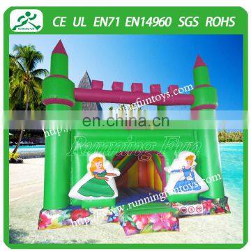 Green princess inflatable bouncing castle, inflatable jumping castle, inflatable princess bouncy castle