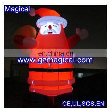 Shinning Christmas happy inflatable LED Santa claus