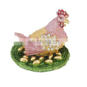 New year gift Hen with egg trinket jewelry box