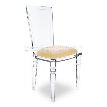 Hot Selling Party Chair Relax Plexiglass Cafe Chair Acrylic Chair with Colorful Velvet Cushion