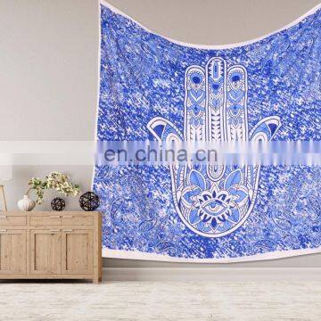 Indian Wall Hanging Hippie Hamsa Fatima Tapestry Bohemian Bedspread Dorm Decor 95"X85" Inch