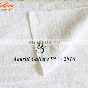 Double Plain Kantha Bedspread Quilt Throw Indian Rajasthani White Color Handmade 100% Cotton Fruit Printed Bedsheets photo-4