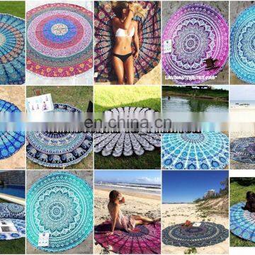 Bohemian Mandala Round Beach Tapestry Hippie Throw Yoga Mat Towel Wholesale Lot Round Mandala Wall Hanging Beach Throw Indian