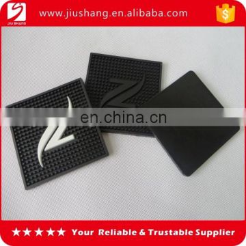 3D custom PVC glass drink coaster with embossed logo for mass selling