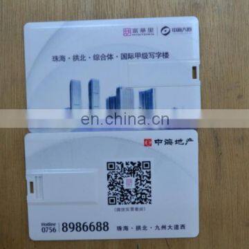High Quality 8GB Plastic Credit Card Usb Flash With Custom Logo