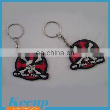 2017 Hottest Cheap Custom CrossBones Round Shape PVC Keychain