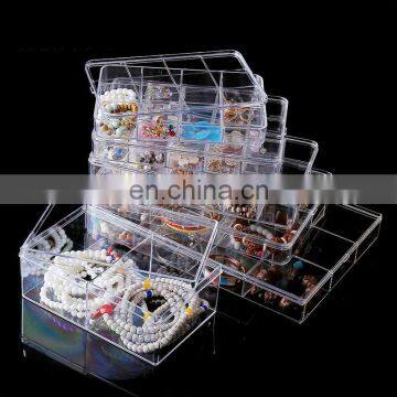 Multi Style Clear Acrylic Storage Boxes With Lid Desktop Cosmetic Jewelry Storage Bins Case Holder