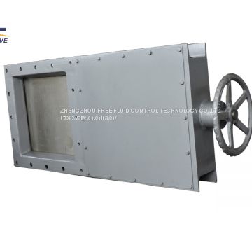 Handwheel Opweation Carbon Steel Square Flanged Slide Gate Valve for Dust Collector