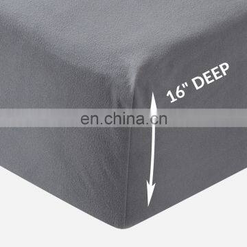 Luxury Premium Quality King Set 100% Microfiber Polyester Brushed Bed Sheet For India photo-6