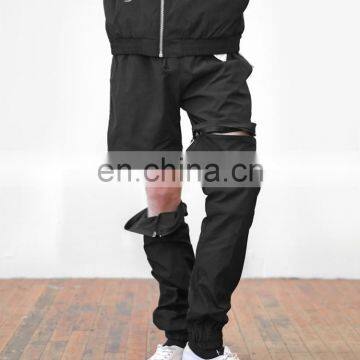 DiZNEW OEM Wholesale Windbreaker Nylon Detachable Track Pants Black photo-6