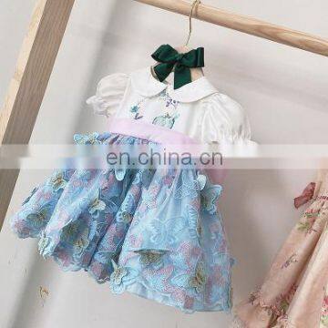 baby spanish dresses for girl's dress vintage lace butterfly kids clothing wholesale children clothing frock