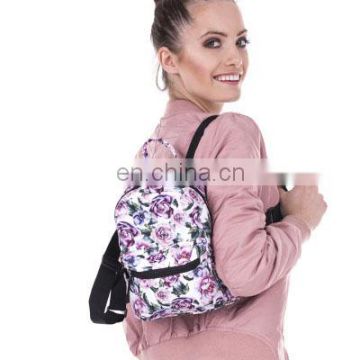 New Arrival 9inch Mini Backpack Girls Small Travel Bag With  Romantic Purple Rose Image