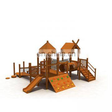 New type children outdoor wooden playground big slides for sale