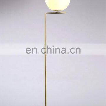 Modern White Glass Globe Shade Floor Lamp Golden Standing Lamp For Bedroom Living Room Home Lighting photo-2