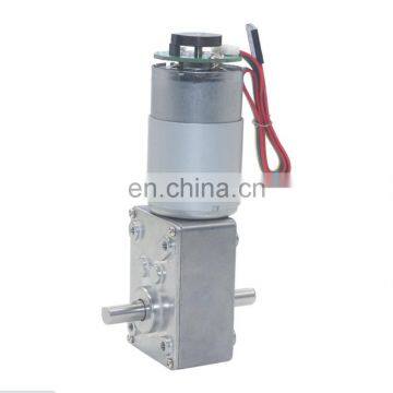 12v 24v Double shaft 555 DC Worm Gear Motor with Encoder 58mm gearbox