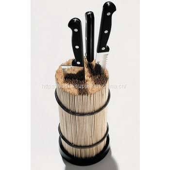 bamboo skewer knife block made of skewers diy