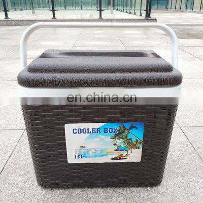 The New Product Surface Like Rattan Wave Effect Plastic Ice Cooler Box Outdoor Cooling Box Sets for Camping and Food Trasportio photo-3
