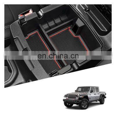 Interior Accessories Parts Silicone Armrest Rest Storage Box Center Control Console Organizer Tray For Jeep Gladiator Jt 18-21 photo-1
