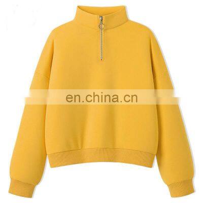 Clothing Manufacturers Custom-made Women's Spring and Autumn New Terry Cloth Half Zipper Casual Sweater Plus Size Pullover photo-3