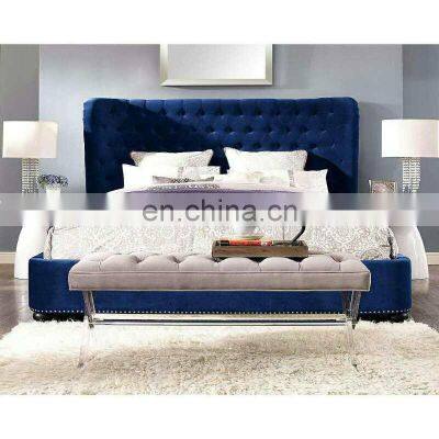 America Style Princess Leather Bed Modern Headboard Wooden Structure Bedroom Furniture Soft Bed Frame photo-4