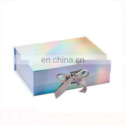 Premium empty collapsible foldable paper box fold up luxury magnetic lock  gift box