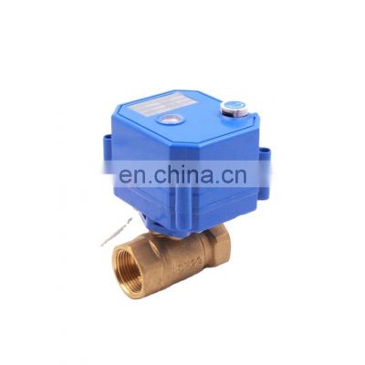 spring return motorized valve brass ss304 mini electric actuator water control motorized ball valve 3v 5v 6v 12v 24v 110v 220v